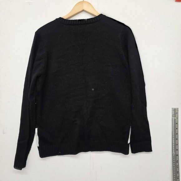 Karen Scott 100% Acrylic Crew Neck Christmas Holiday Sweater, Black Size Large - Picture 2 of 7